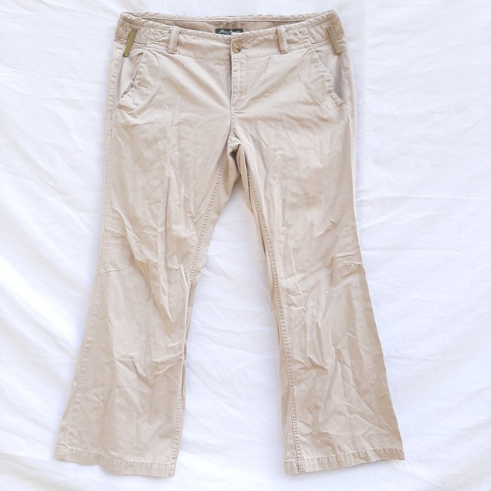 Eddie Bauer Women's 14P Shaw Fit  Khaki Hiking Pant Pockets